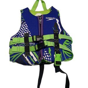 SPEEDO Life Jacket  Size Child  (30-50 lbs)  Model 301 Blue / Green
